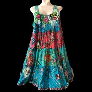 Antica Sartoria cotton babydoll boho swing dress